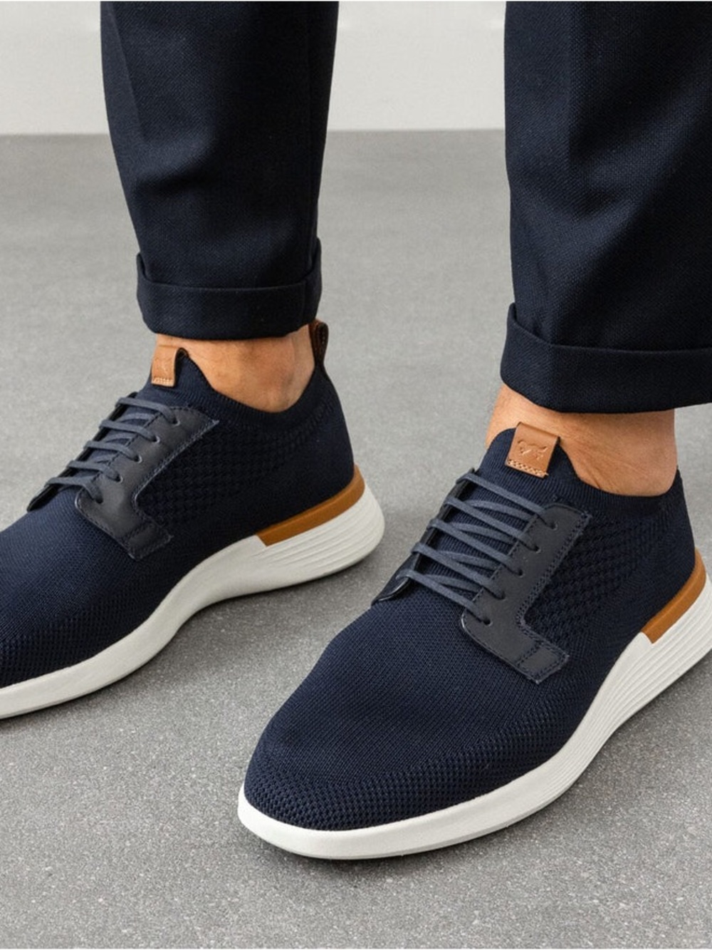 Wolf & Shepherd Shoes Mens Size 13 Swiftknit Derby Lace Up Oxford Trainers Navy